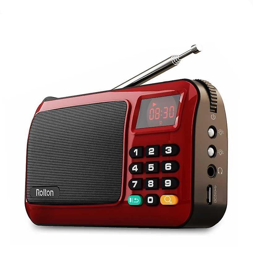 Slowmoose Mini Fm Portable Radio Speaker And Mp3 Music Player Red