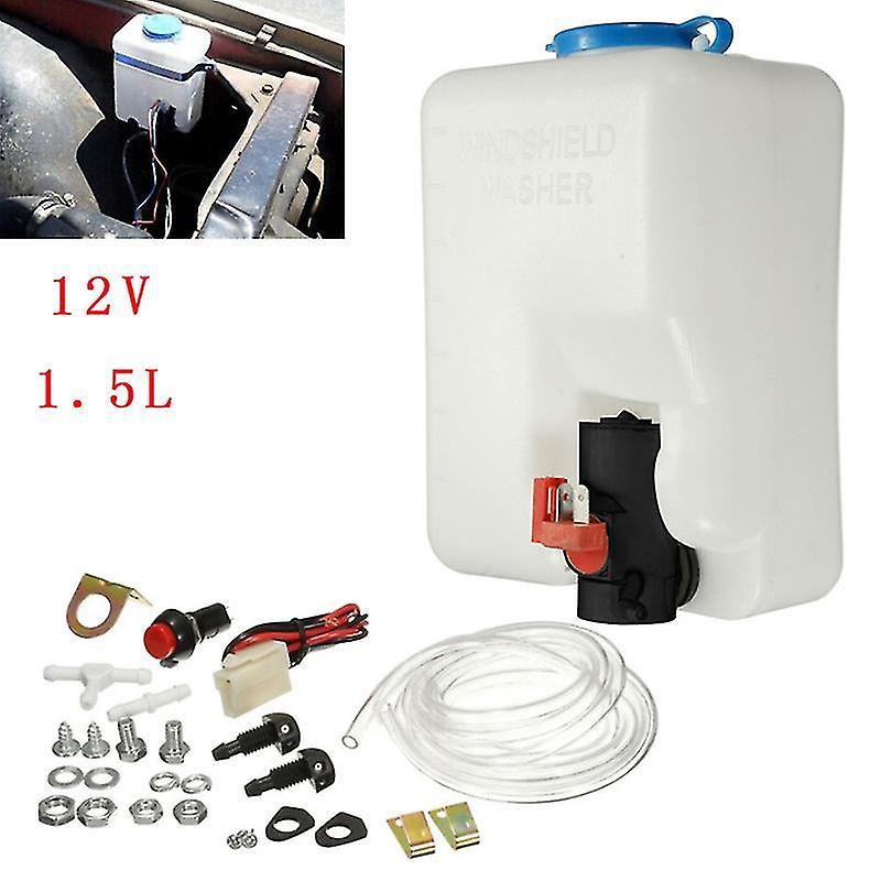 Jnnjv 12v 1.5l Car Universal Windshield Wash Bottle Cleaning Pot Cleaning Bottle Set Wiper Sprayer Set