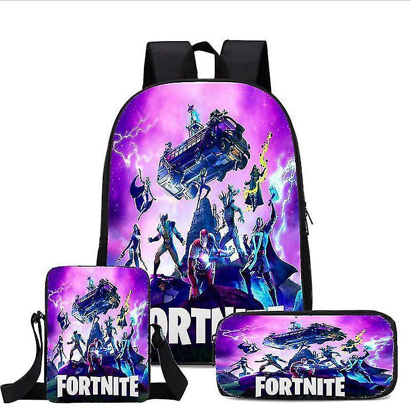 Mike Fortnite Fortnite Backpack Large Capacity Three-piece Set Peripheral Backpack Student School Bag 31 pencil case