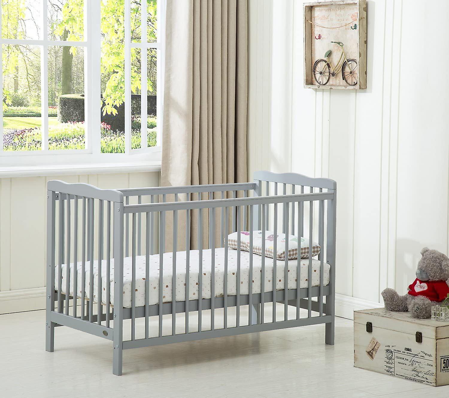 mcc direct MCC  Brooklyn Baby Cot Crib With Water repellent Mattress GREY