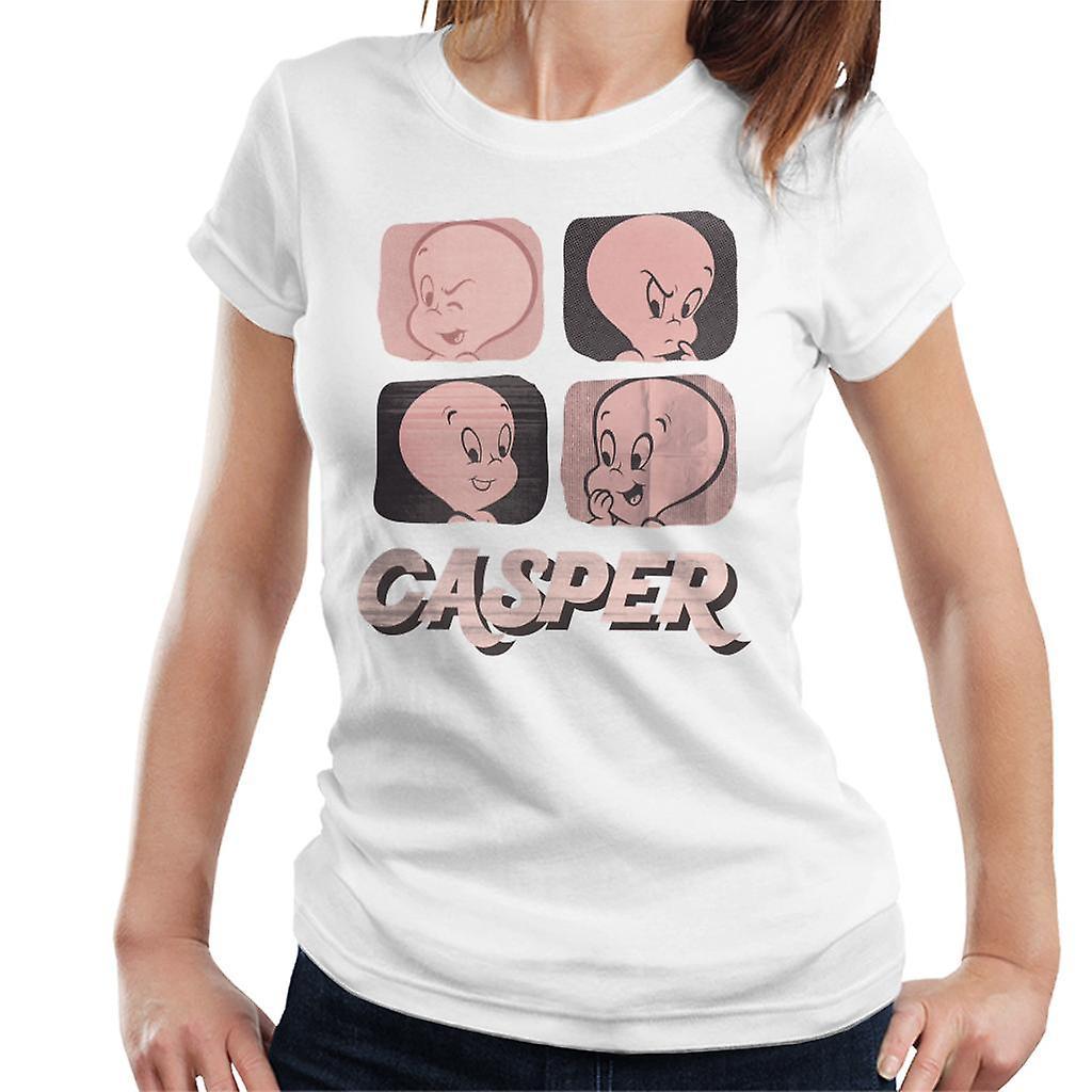 Casper The Friendly Ghost Facial Expressions Women's T-Shirt White Large