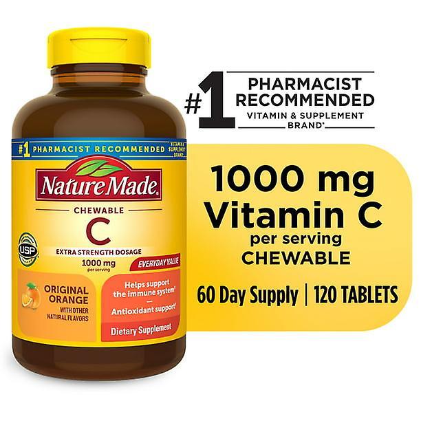 Nature Made Extra Strength Dosage Chewable Vitamin C 1000 Mg Per Serving Tablets, 120 Count