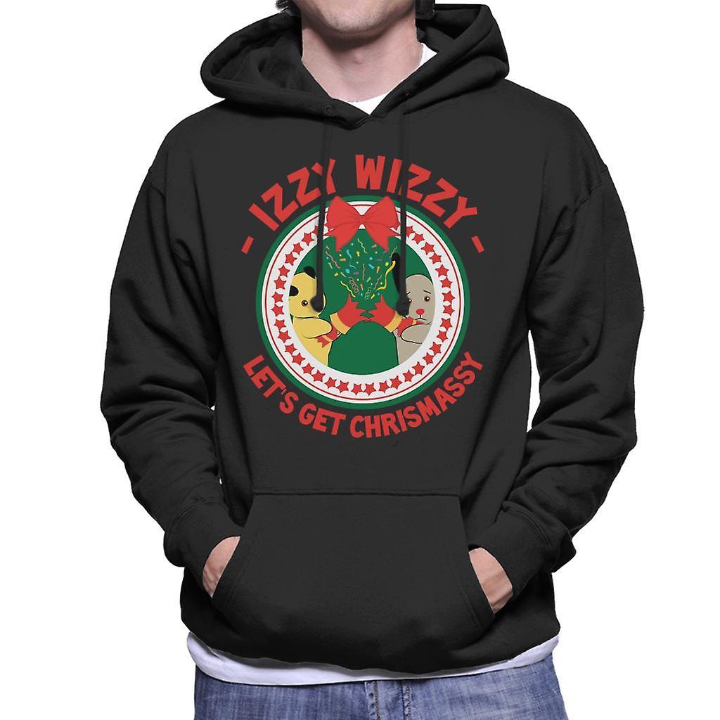 Sooty Christmas Lets Get Chrismassy Men's Hooded Sweatshirt Black XX-Large