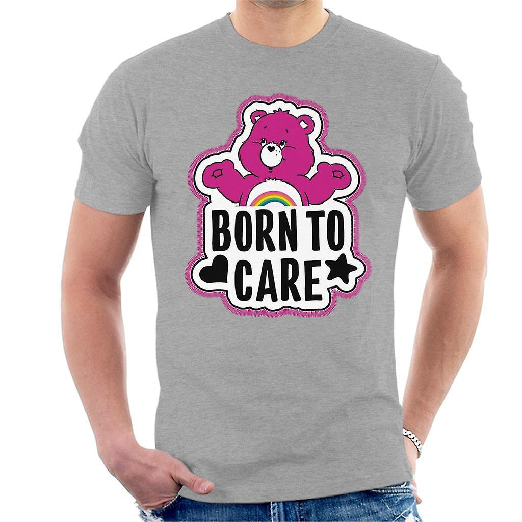 Care Bears Cheer Bear Born To Care Men's T-Shirt Heather Grey Small