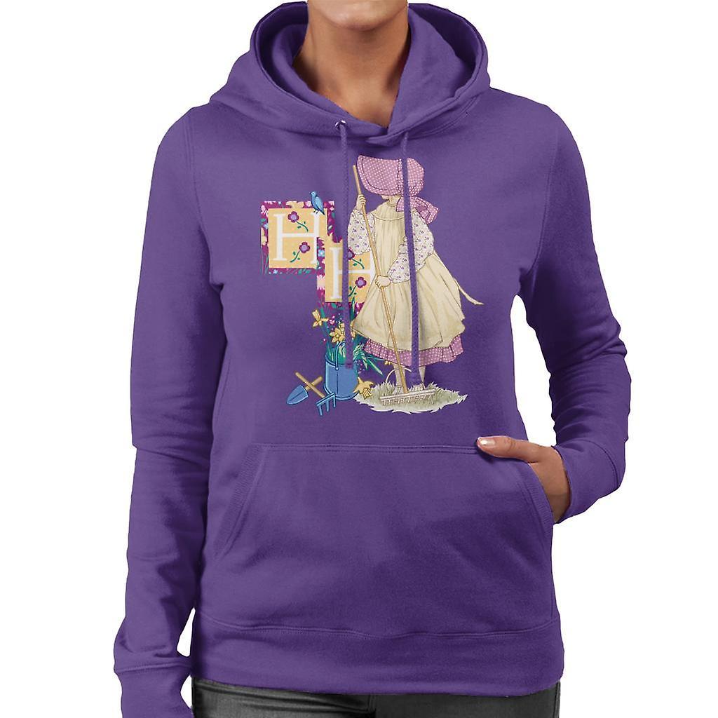 Holly Hobbie Gardening Women's Hooded Sweatshirt Purple X-Large