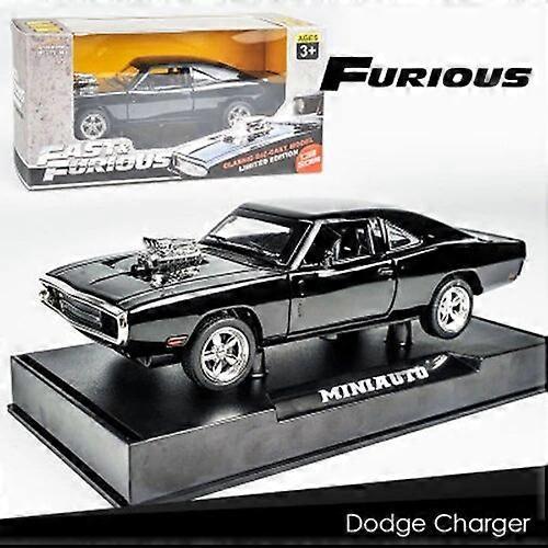 Redkid 1:32 Dodge Charger Alloy Car Model Diecasts & Toy Vehicles The Fast And The Furious Classic Metal Car Toys For Children A142 Black Dodge-Box