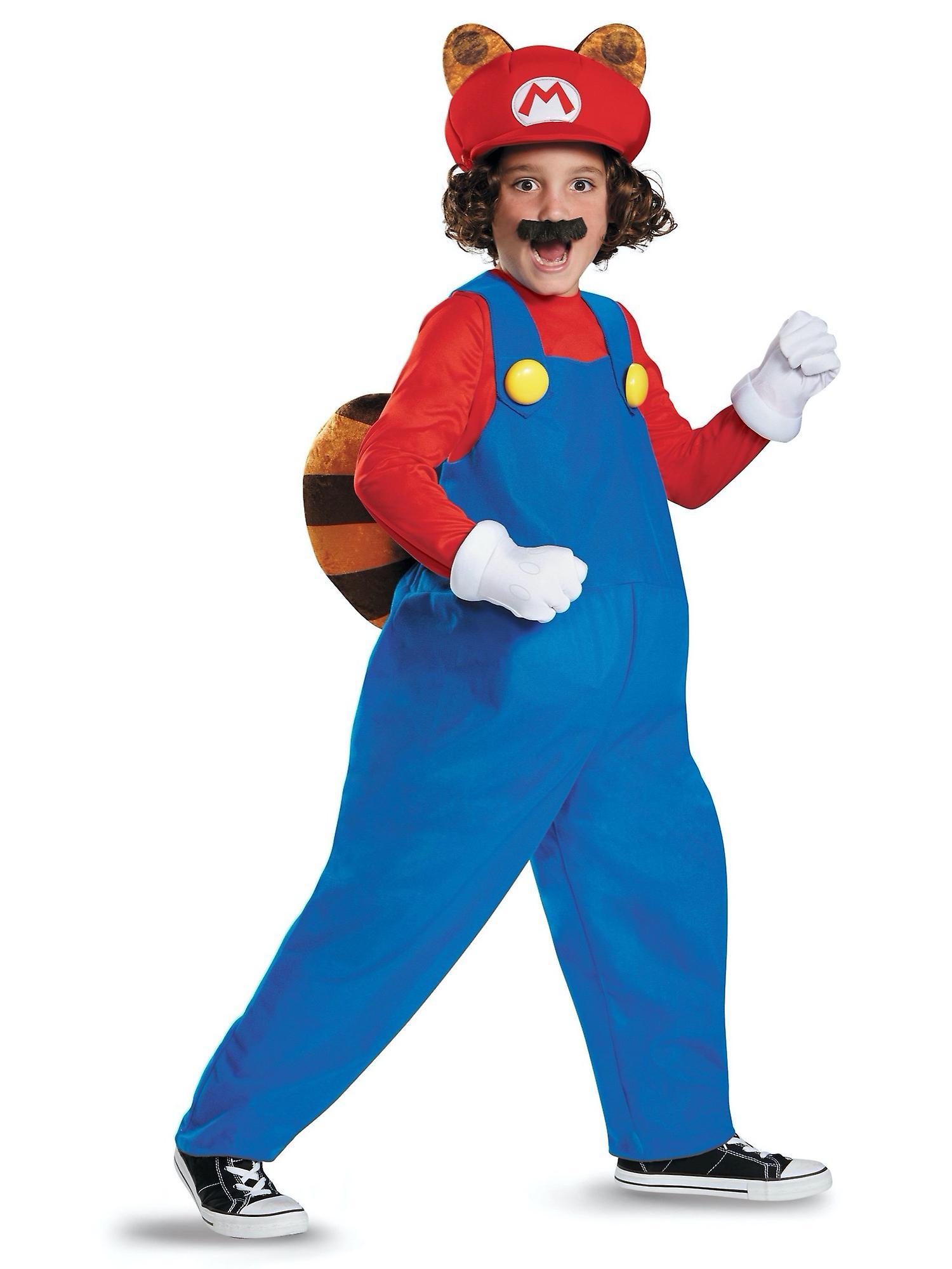 Disguise Raccoon Deluxe Super Mario Tanuki Tanooki Video Game Cartoon Boys Costume Red Medium (7-8)