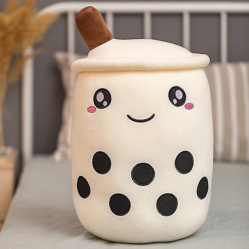 Exia Bubble Tea Plush Pillow - Milk Tea Cup Plushie - Lifelike Bubble Tea Plush Toy With Suction Tubes Soft Boba Pillow