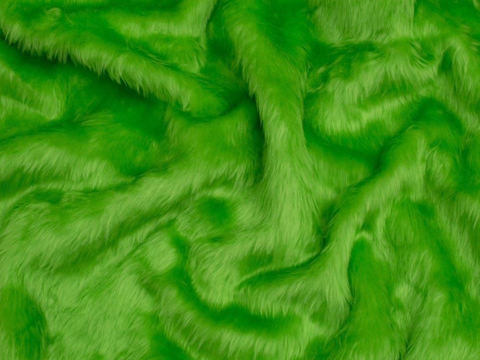 Minerva Core Range Short Pile Faux Fur Fabric Lime Green