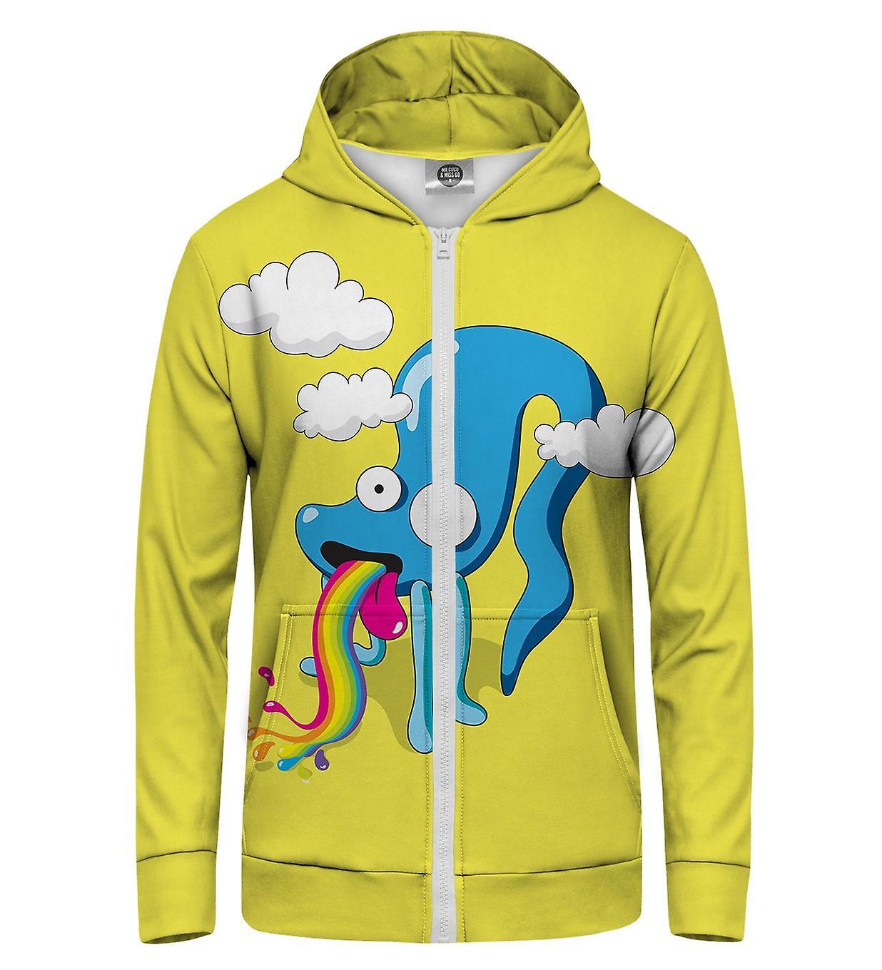 Mr Gugu & Miss Go Mr. GUGU & Miss GO Rainbow Spew Hoodie Kangaroo Zip Up yellow 2XL