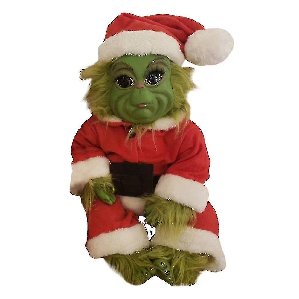 Seenlin Christmas The Grinch Latex Plush Doll Reborn Baby Grinch Stuffed Toy Xmas Gift Red