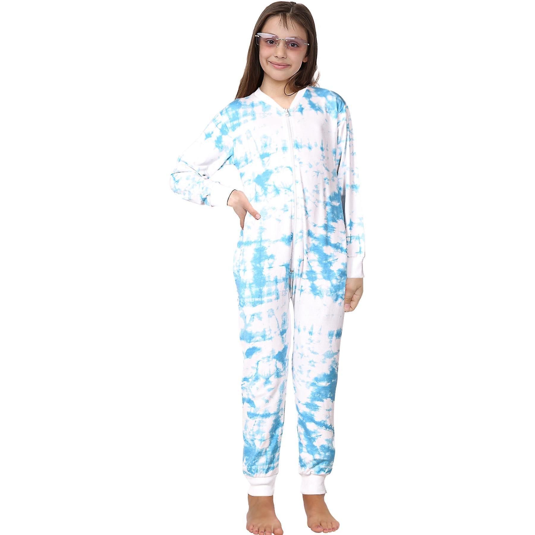 A2Z 4 Kids Kids Unisex 100% Cotton Blue Tie Dye Printed Onesie 9-10 Years