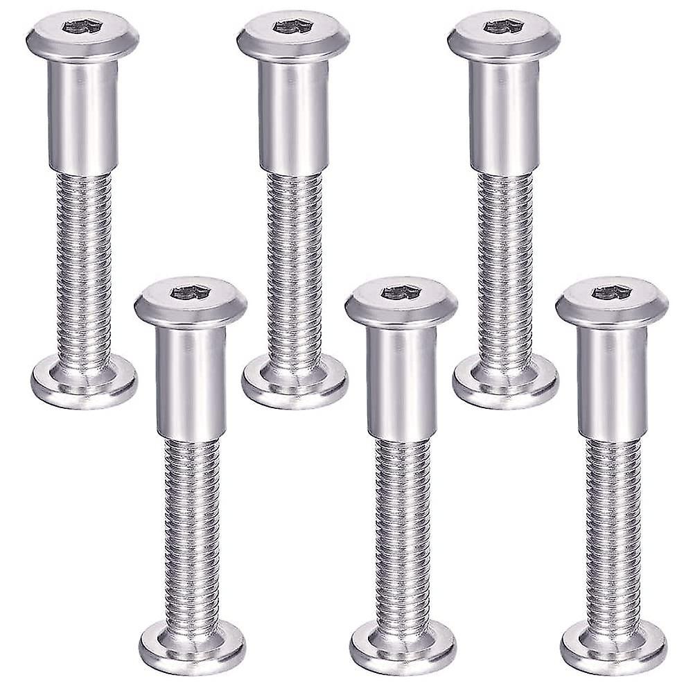 Augro Furniture Connection Screws 6pcs Furniture Assembly Screws With M6 Bolt 304 Stainless Steel Connection Screws  M6 X 35mm