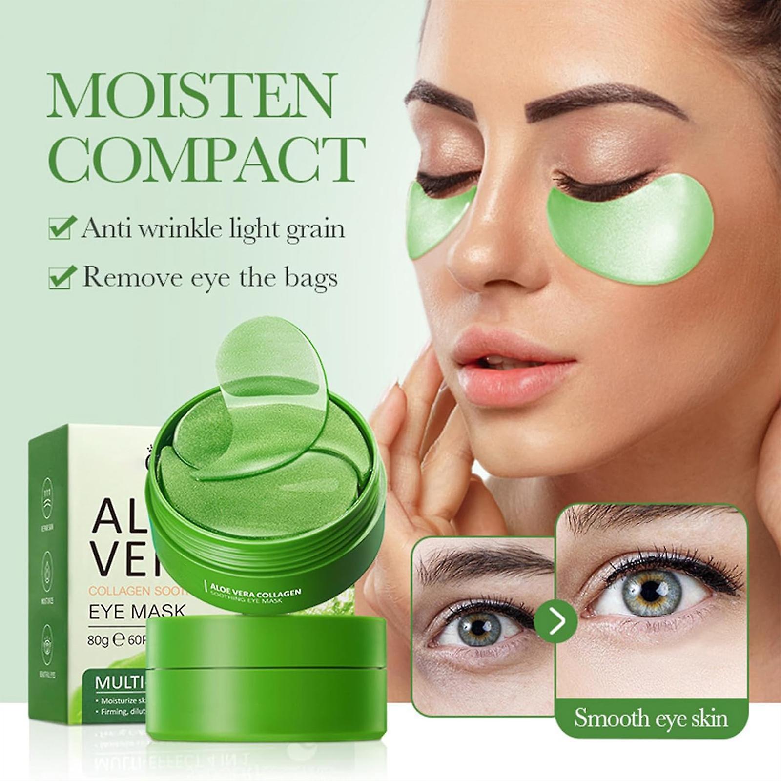 Fongwan Aloe Vera Eye Patches, Hydrating Gel Eye Patches Cooling Hydrogel Under Eye Masks For Puffiness, Dark Circles & Fine Lines 60pcs - 1 Box