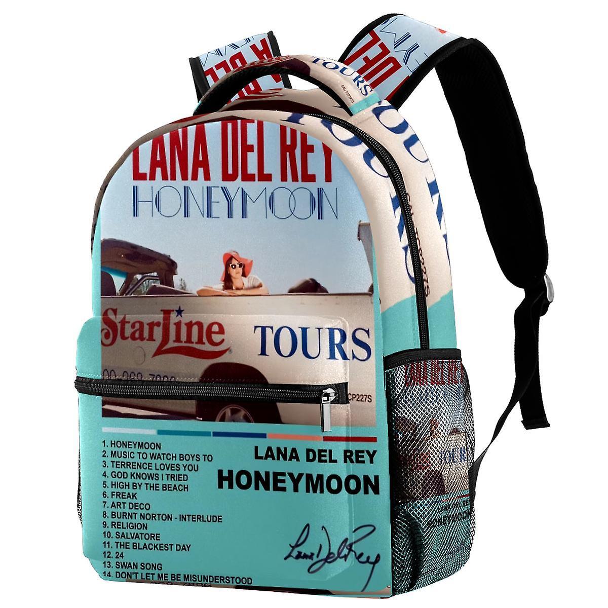 Gamurry Lana Del Rey Honeymoon Album Printed The Student Boys Girls Kids Schoolbag Trip Business Travel Adults Backpack Multicolored 29.4x20x40cm