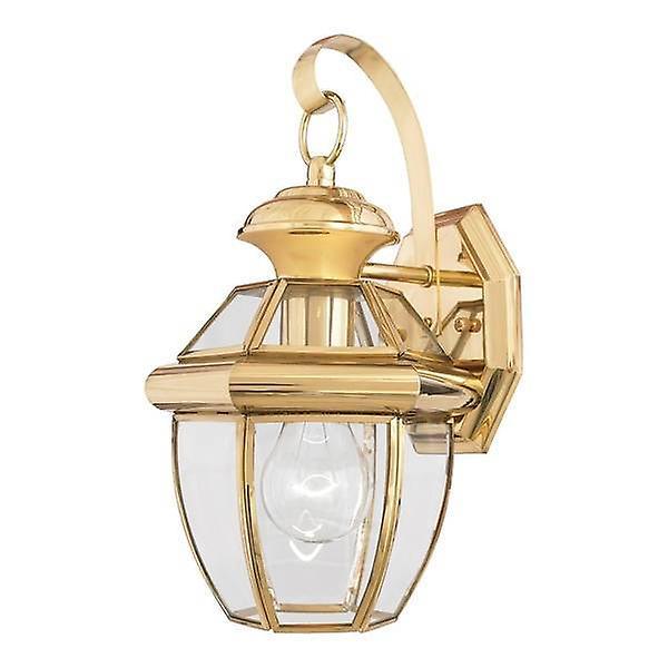 Newbury 1 Light Outdoor Small Wall Lantern Light Polished Brass IP44 E27