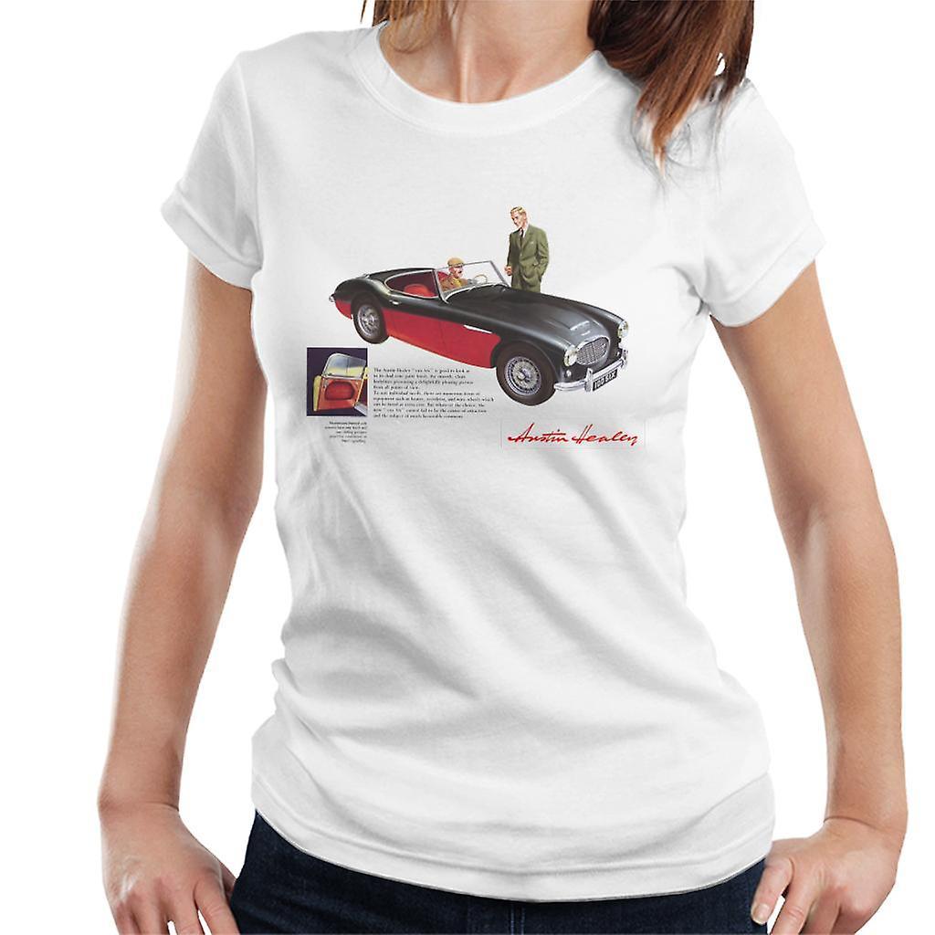 Austin Healey Black 100 Six British Motor Heritage Women's T-Shirt White Medium