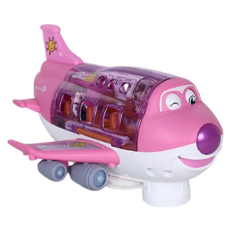 Wiuo Electric Cartoon Airliner Light Music Rotating Aircraft Toy Children's Gift pink