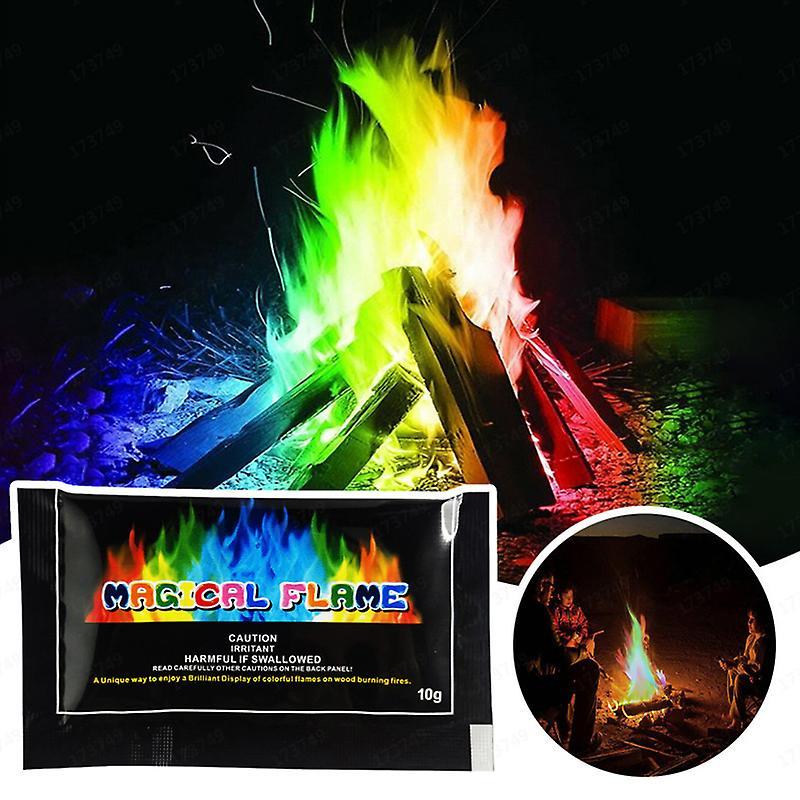 Unbrand Magic Fire Colorful Flames Powder Bonfire Sachets Pyrotechnics Outdoor Camping Blue 10g