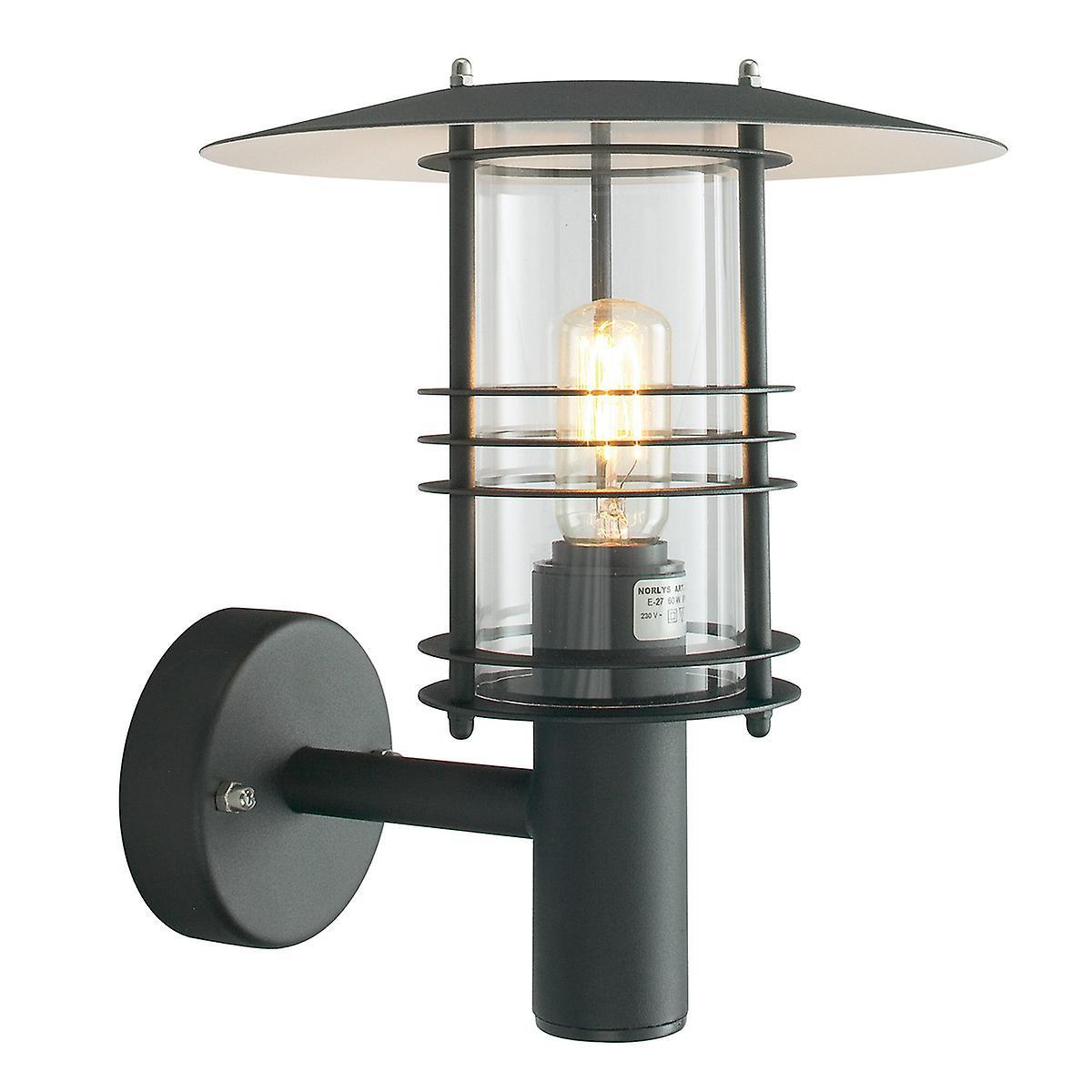 Stockholm 1 Light Outdoor Wall Lantern Light Black IP54 E27