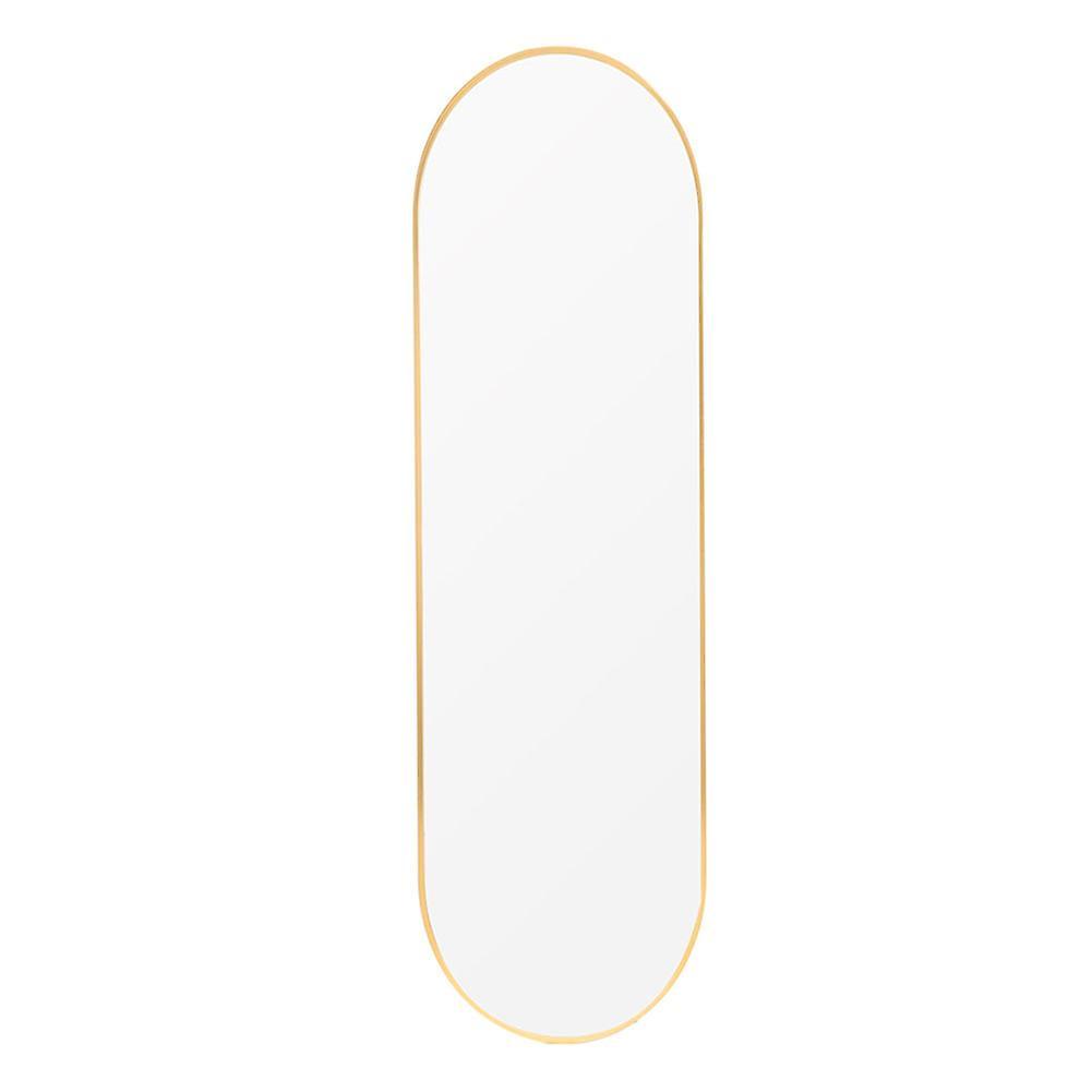 Living And Home 150x40cm Modern Oval Metal Full Length Wall Mirror Gold