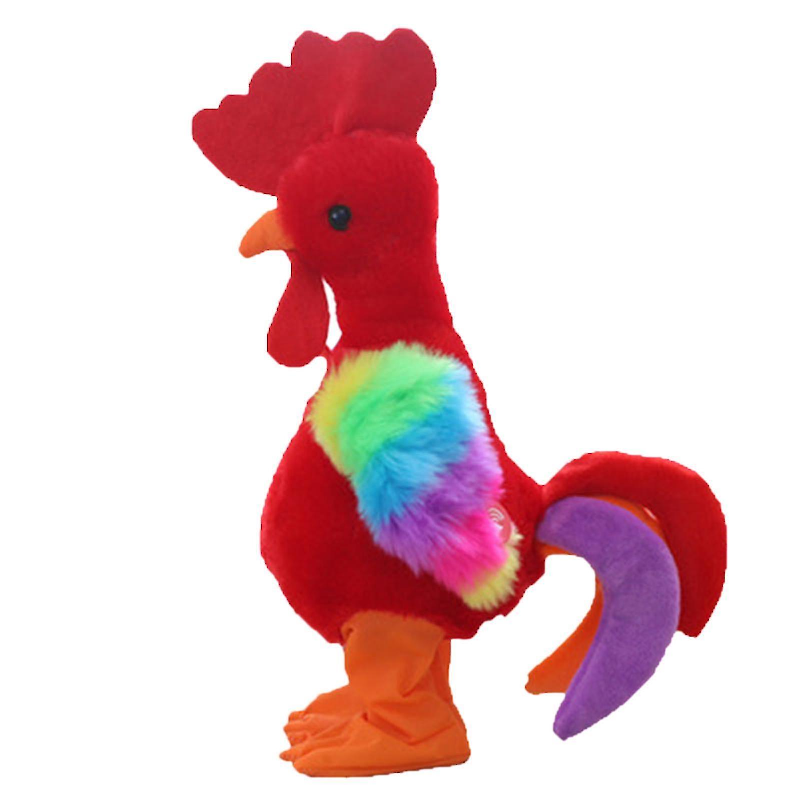 Cryin Musical Squawking Chicken Toy Singing Dancing Plush Rooster Electric Stuffed Toy Red