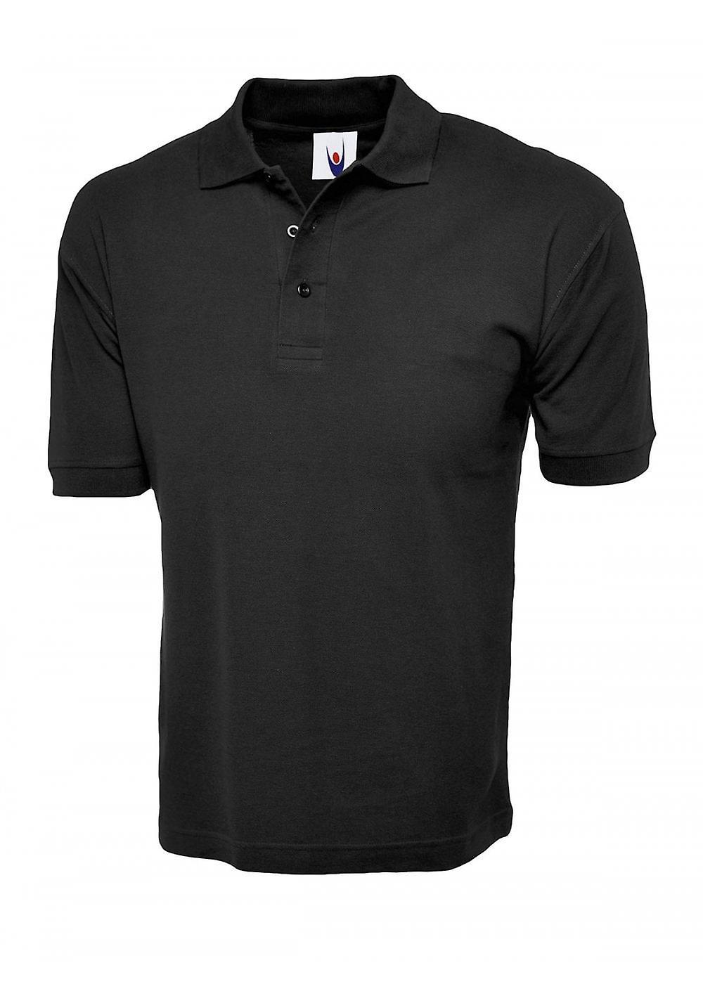 Men's Uneek Cotton Rich Poloshirt UC112 Black