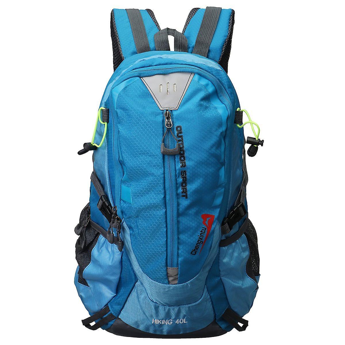 GreenZech Waterproof travel backpack for hiking climbing camping mountaineering cycling 40l Lake blue