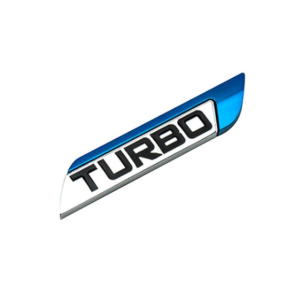 Monnadu 3D Metal TURBO Turbocharged Car Sticker Logo Emblem Badge Car Styling Decals Blue Right