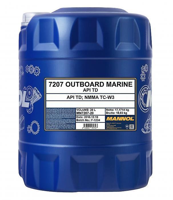 Mannol 20L Outboard Marine Two-stroke Engine Oil API TD NMMA TC-W3 20 L