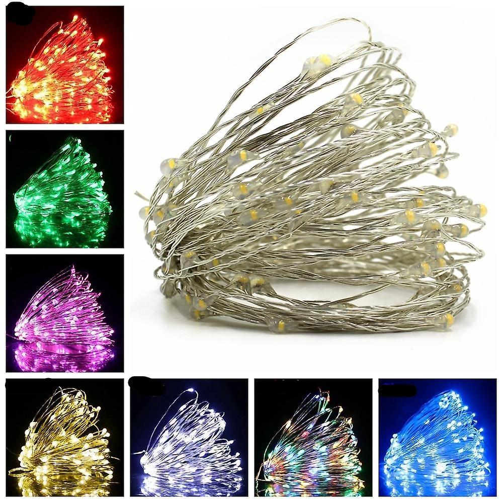 Slowmoose 8 Modes-aa Battery, Copper Wire Led String Lights Blue 5Meter 50LEDs