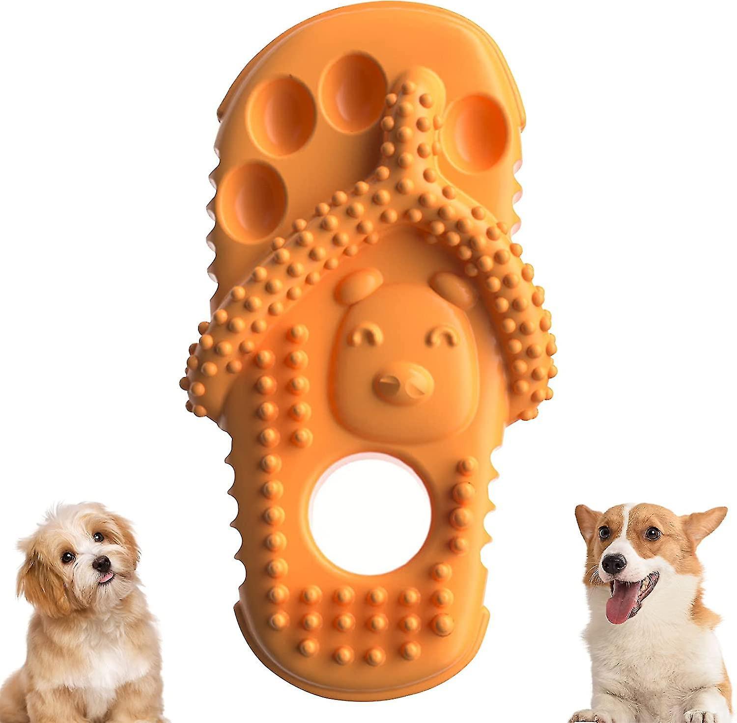 Tianzun Dog Chew Toys For Aggressive Chewers, Slipper Shape Dog Chew Toys Durable Dod Toy For Training Teeth Cleaning Orange