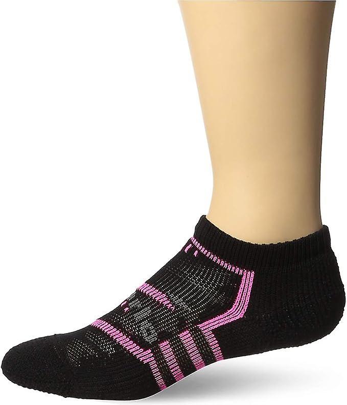 Thorlos Edge Cushioned Unisex Low Cut Running Socks, Blk/Electric Pink Black M