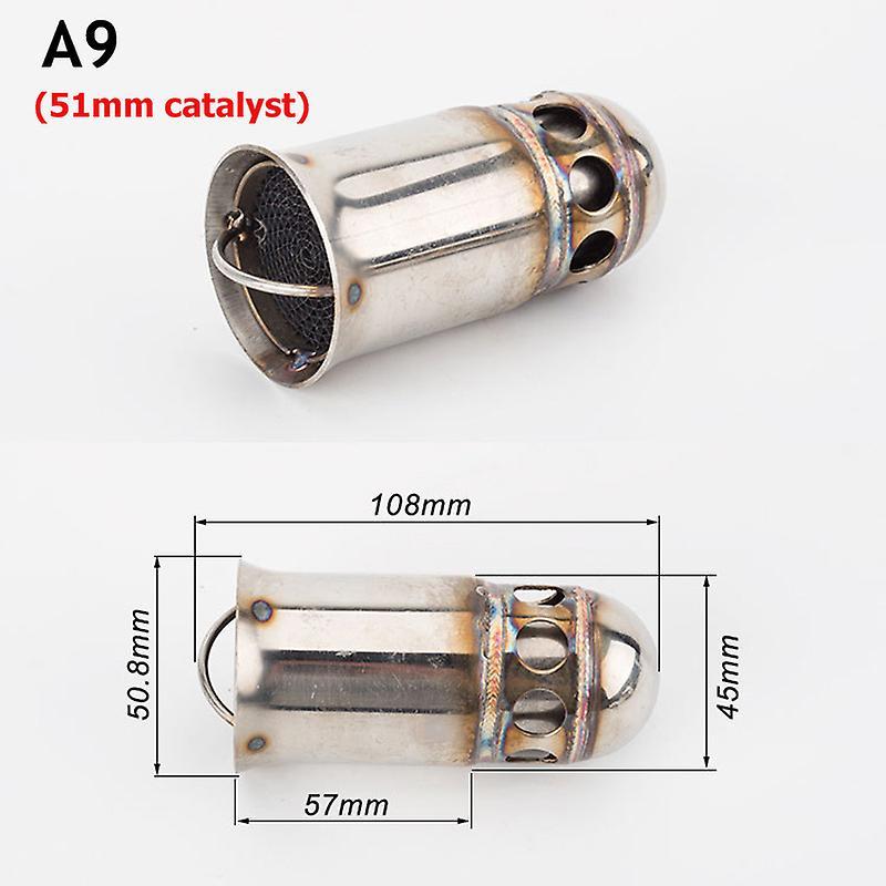 Muggys Universal 48mm 51mm 60mm Front Mid End Catalyst Db Killer For Motorcycle Exhaust Muffler Silencer Noise Sound Eliminator A9 51MM