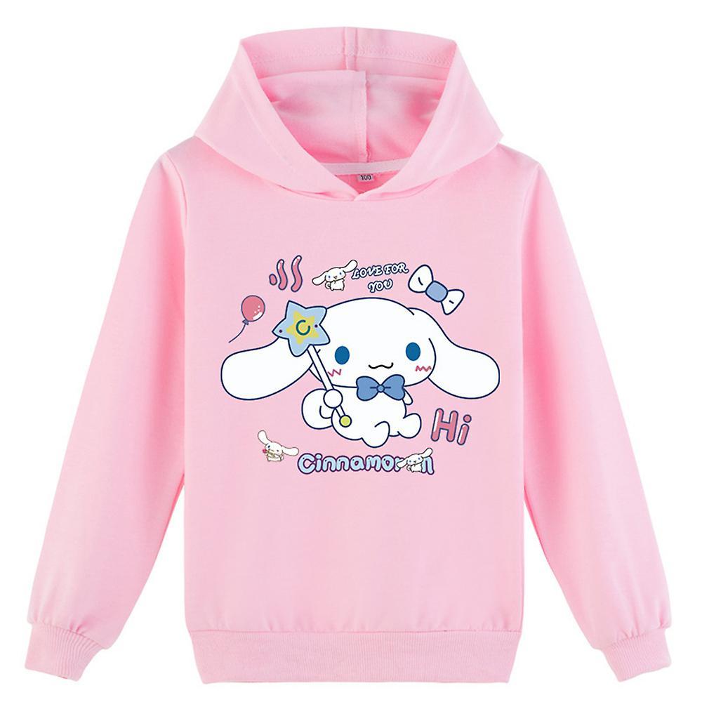 Mylight Kids Girls My Melody Cinnamoroll Printed Sweatshirt Hoodies Hooded Pullover Tops Pink 9-10 Years