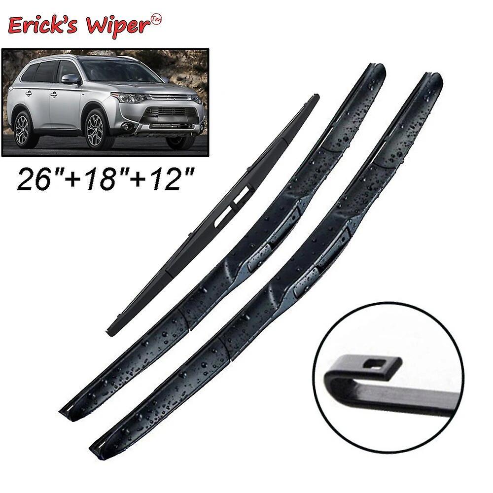 Bicaco Wiper Front & Rear Wiper Blades Set For Mitsubishi Outlander Mk3 2013 - 2020 Windshield Windscreen Window 26"+18"+12"