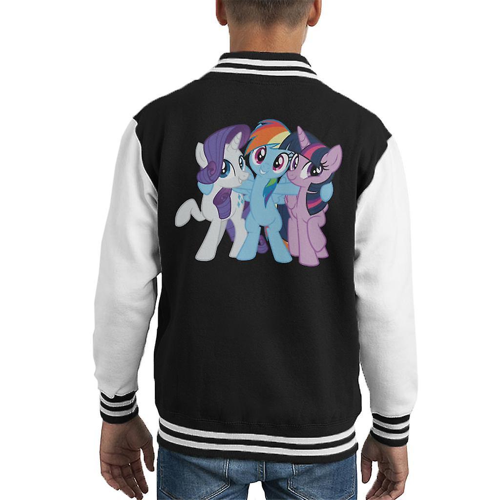 My Little Pony Team Hug Kid's Varsity Jacket Black/White Medium (7-8 yrs)