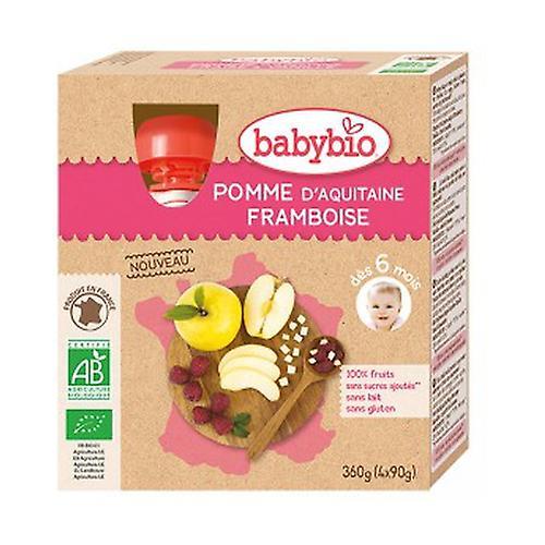 Babybio Organic Raspberry Apple Bottle (from 6 months) 4 units of 90g