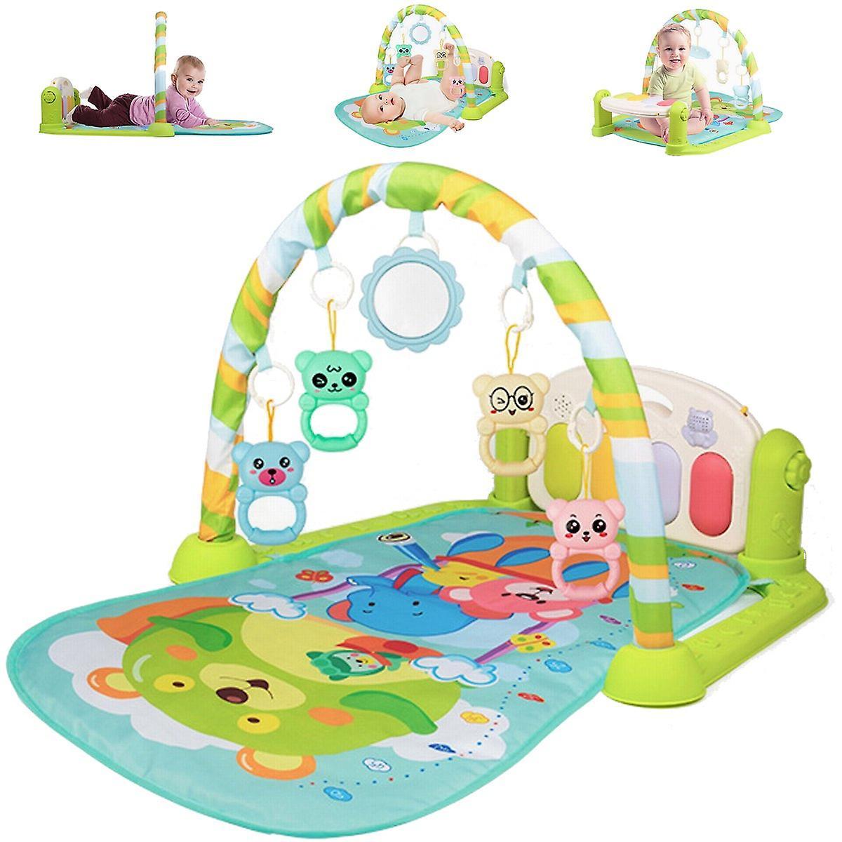 Bpjljr Infant Play Mat Musical Activity Gym Mat Baby Kick Piano Mat Floor Play Blanket Educational Toys ,Lying Down and Play, Sit and Play