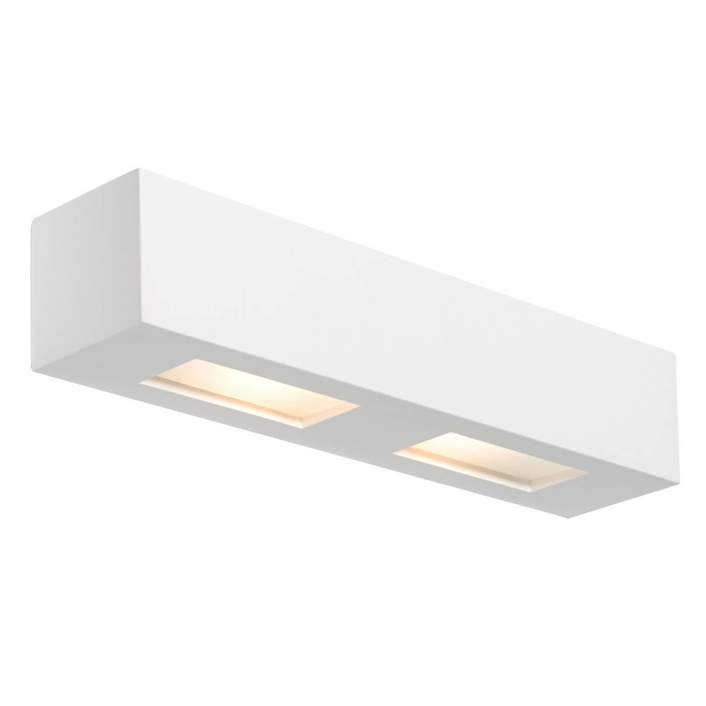 Endon Lighting Box 2 Light Indoor Plaster Wall Light White, Paintable, G9