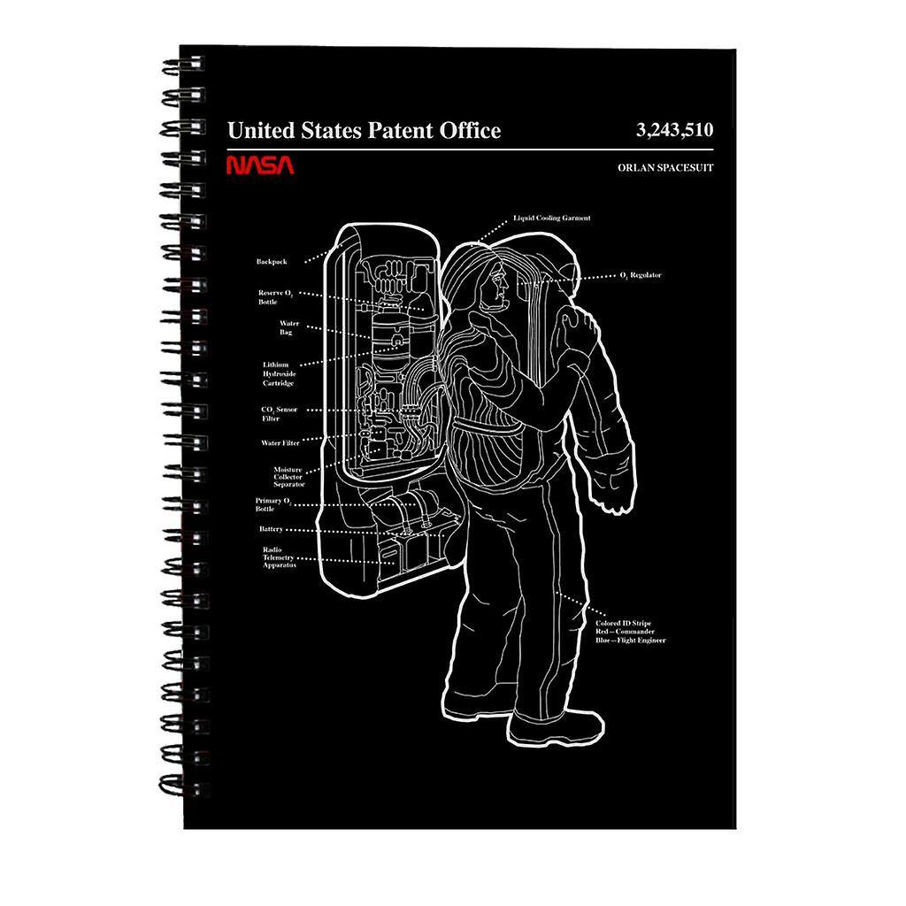 NASA Orlan Spacesuit Backpack Blueprint Spiral Notebook Black 15 x 21 cm