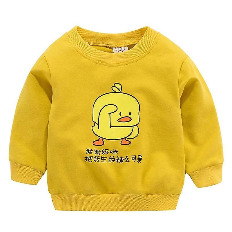 Slowmoose Sweatshirts Autumn & Spring Cartoon Cotton Hoodies yellow duck 24M