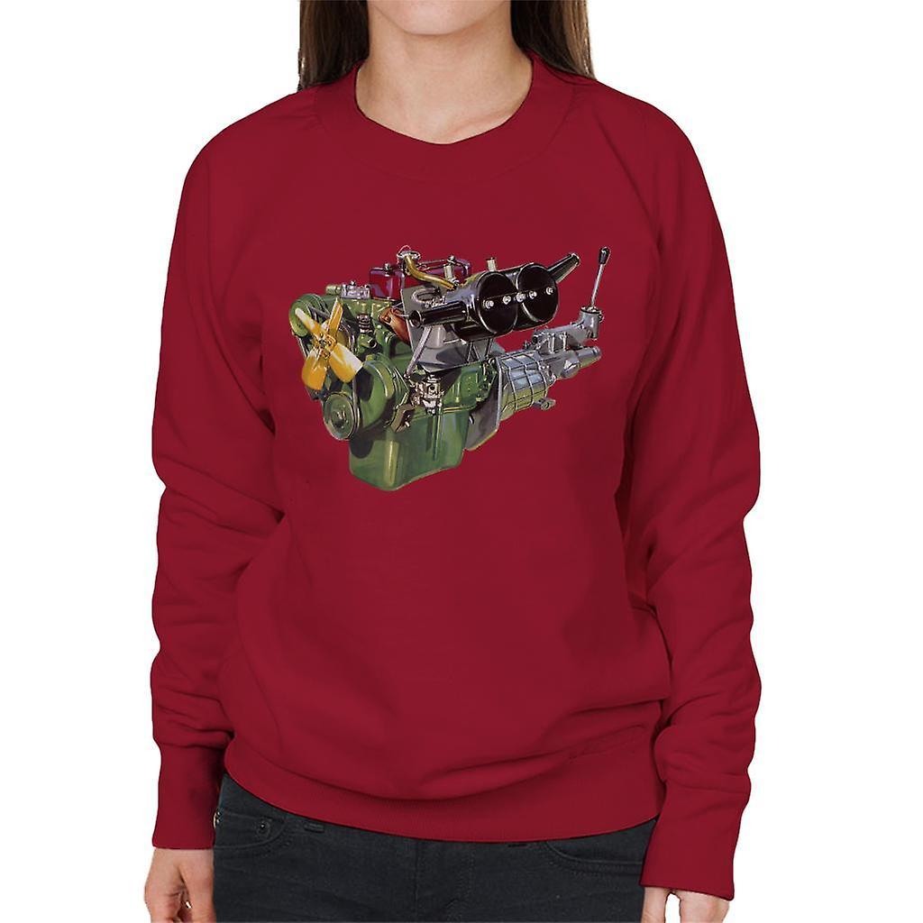 Austin Healey Engine British Motor Heritage Women's Sweatshirt Cherry Red XX-Large