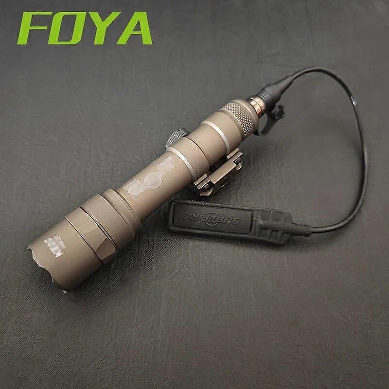 Redkid Airsoft Surefir M600 M300 Scoutlight M600B M600C Flashlight LED Hunting Gun Weapon Light  With Dual Function Pressure Switch DE M600B Rat tail