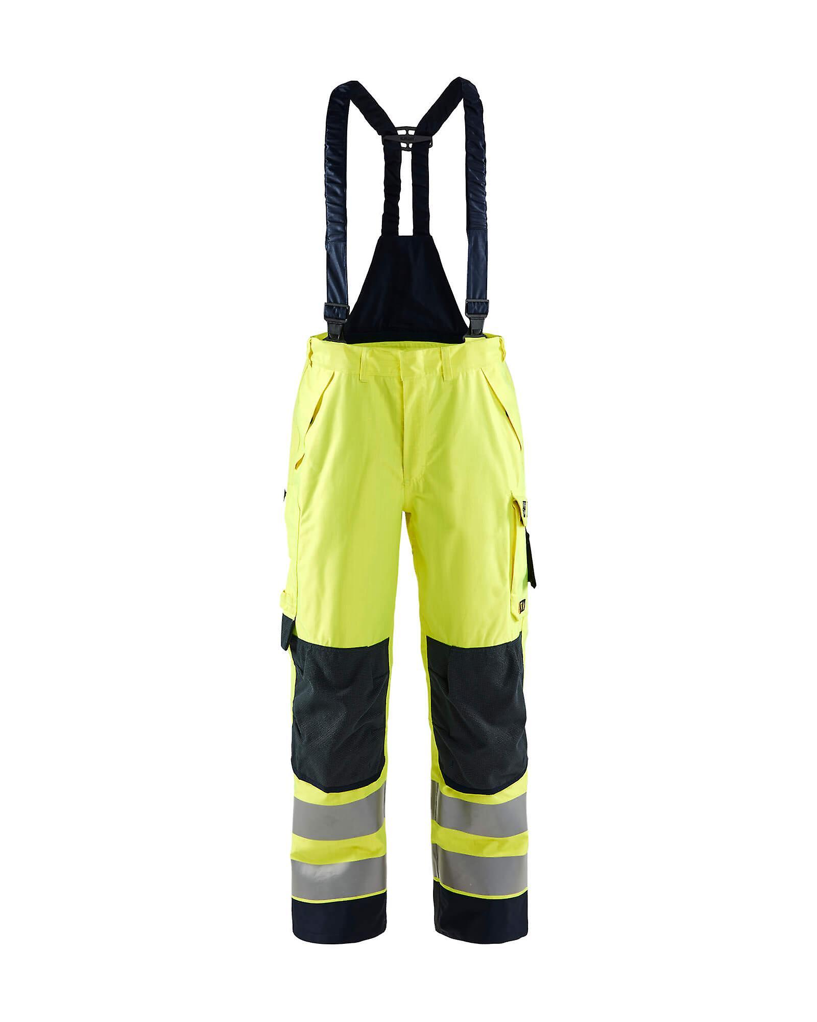 Blaklader 1881 hi-vis waterproof trousers multinorm - mens (18811532) Yellow/navy blue 4xl