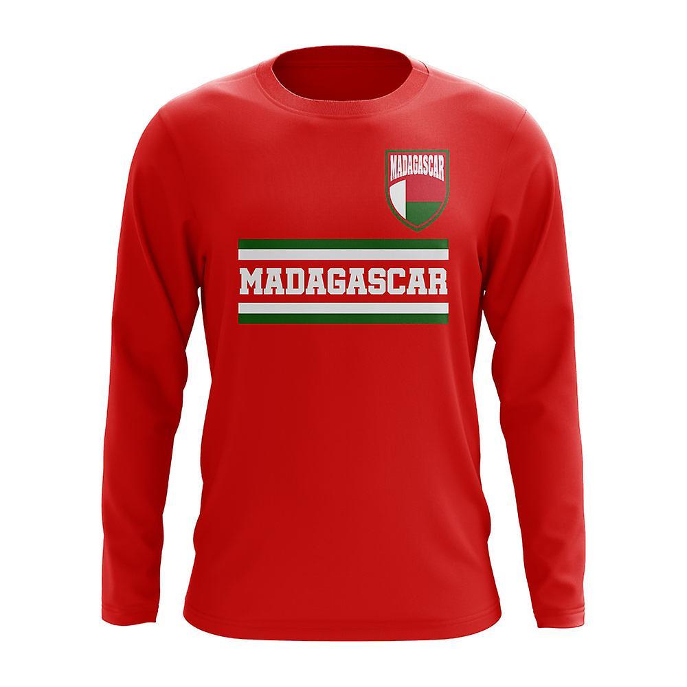 UKSoccerShop Madagascar Core Football Country Long Sleeve T-Shirt (Red) SW