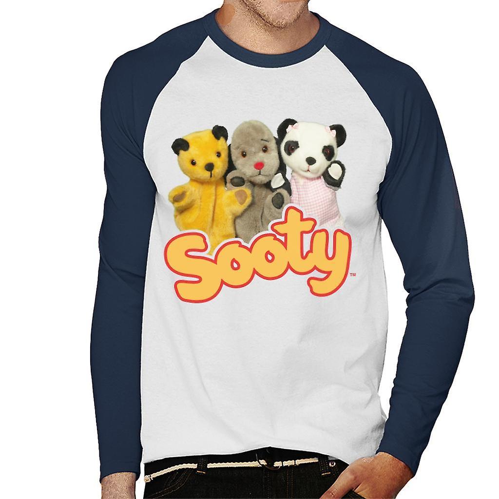 Sooty Sweep & Soo Men's Baseball Long Sleeved T-Shirt White/Navy Medium