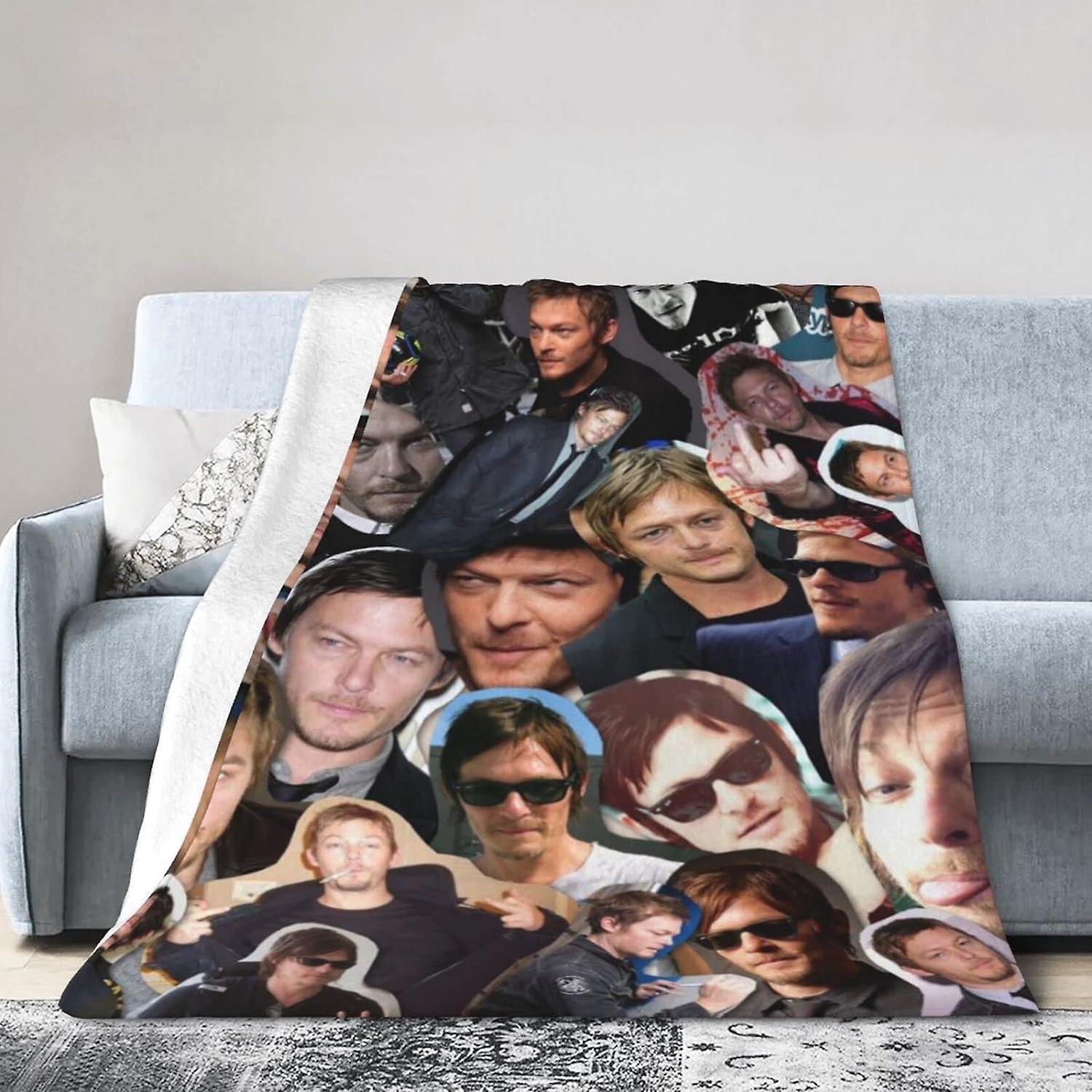 Kerota WO1527 Norman Daryl Reedus Dixon Printed  Lightweight Super Soft Micro Fleece Throw s Fit Couch Bed Living Room Sofa Chair 50x40in 125x100cm