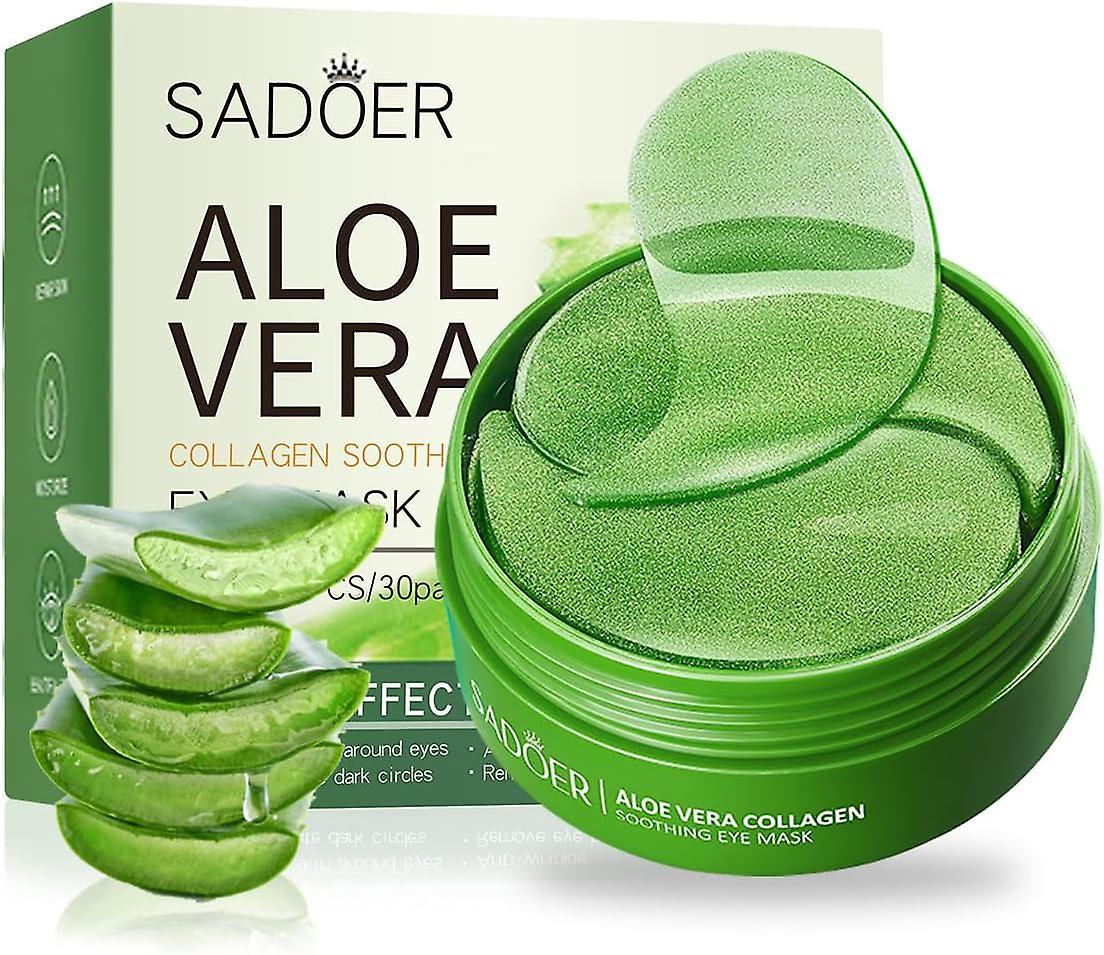 Frusde Aloe Vera Collagen Eye Mask, Anti Dark Circles Gel Eye Patch Eye Mask with Moisturizing Anti-Aging Effect, Relieve Fatigue Reduces Eye Bags ...