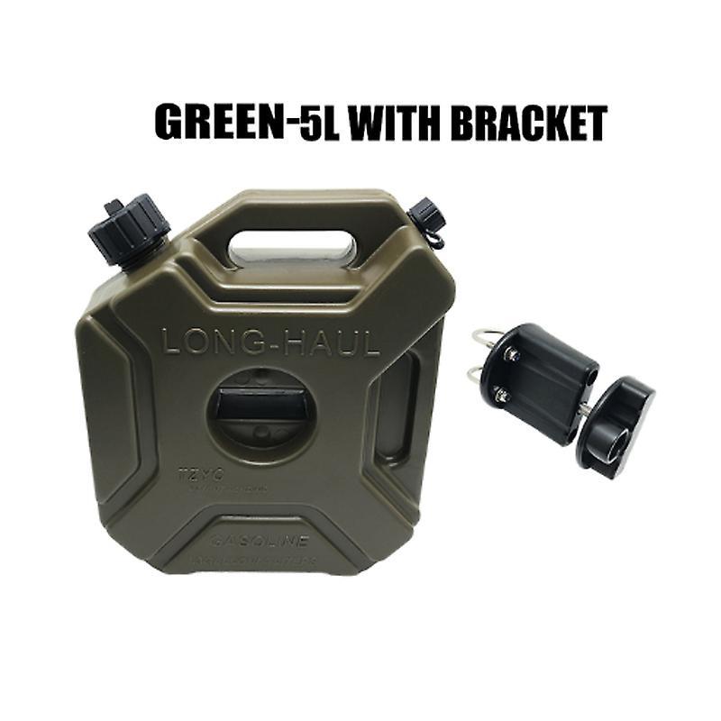 Carrep 3l/5l Green Anti-static Jerry Can Fuel Tank Pack Motorcycle Fuel Tank Petrol Cans Petrol Diesel Storage Gas Tank With Lock 5L With Bracket